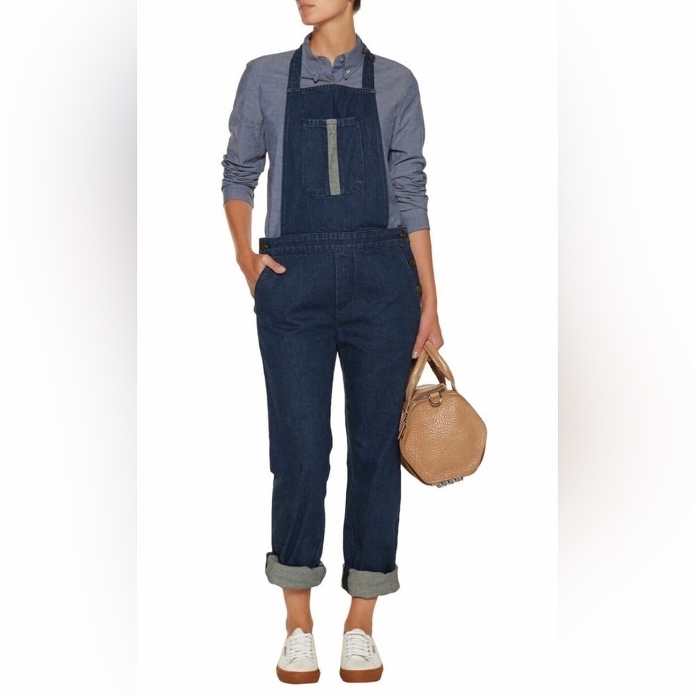 Charlotte Gainsbourgh x Current Elliott blue denim overalls size 25 jeans